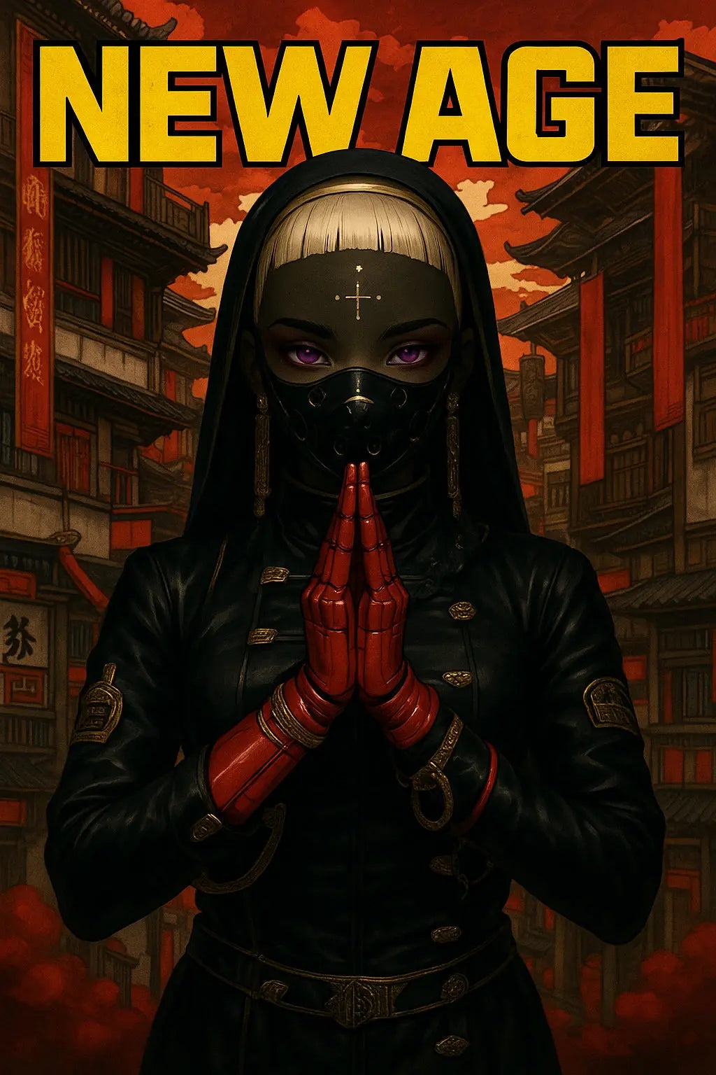 Afrofuturism wall art , cyberpunk wall art - futuristic, Black art print, Anime poster home decor