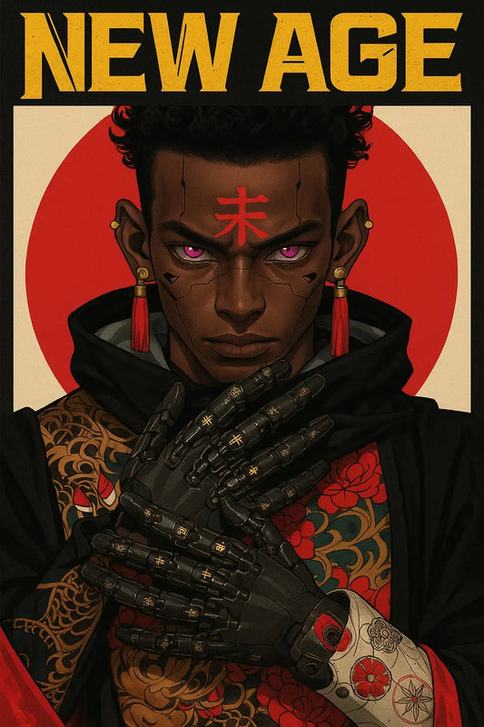 Afrofuturism wall art , cyberpunk wall art - futuristic, Black art print, Anime poster home decor