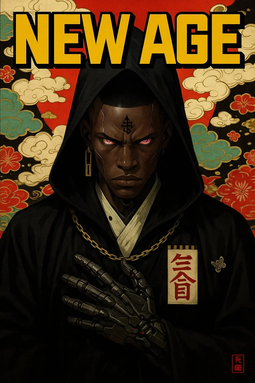 Afrofuturism wall art , cyberpunk wall art - futuristic, Black art print, Anime poster home decor
