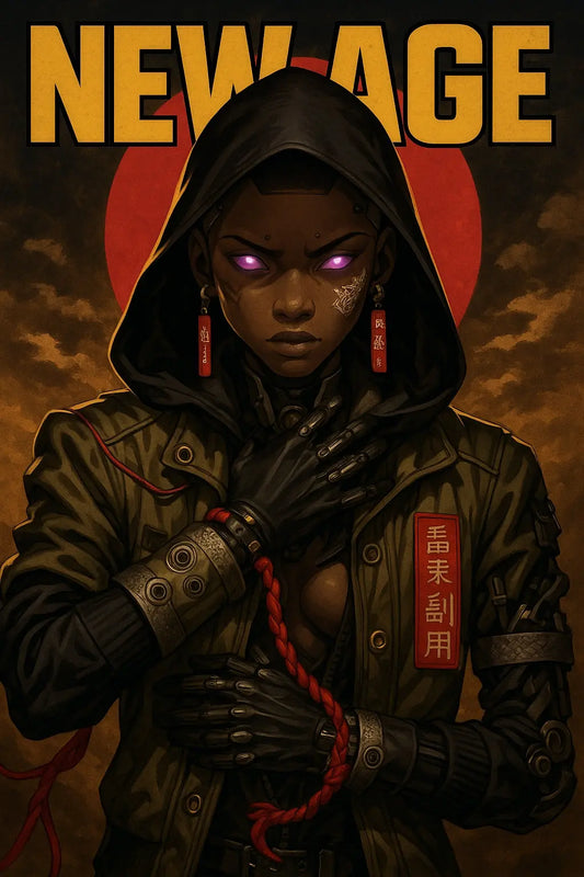 Afrofuturism wall art , cyberpunk wall art - futuristic, Black art print, Anime poster home decor