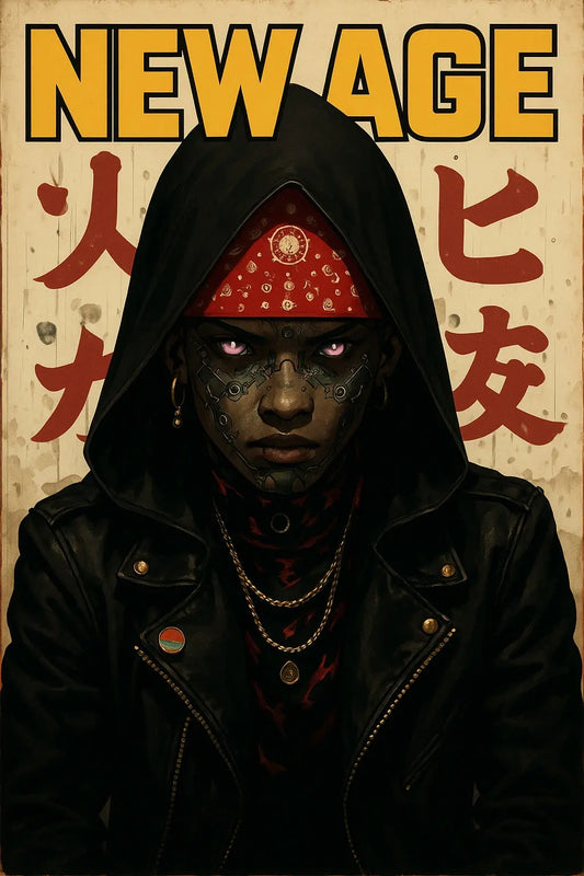 Afrofuturism wall art , cyberpunk wall art - futuristic, Black art print, Anime poster home decor