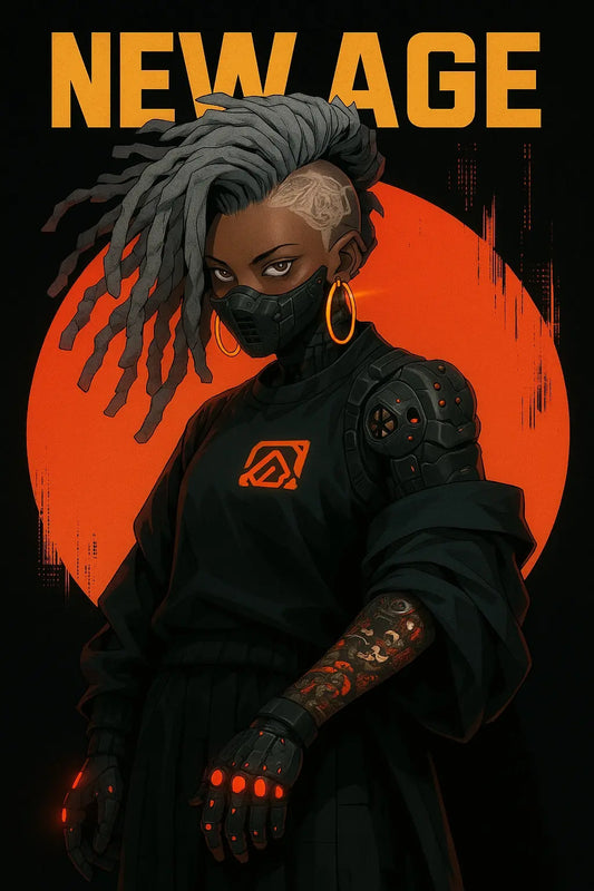 Afrofuturism wall art , cyberpunk wall art - futuristic, Black art print, Anime poster home decor