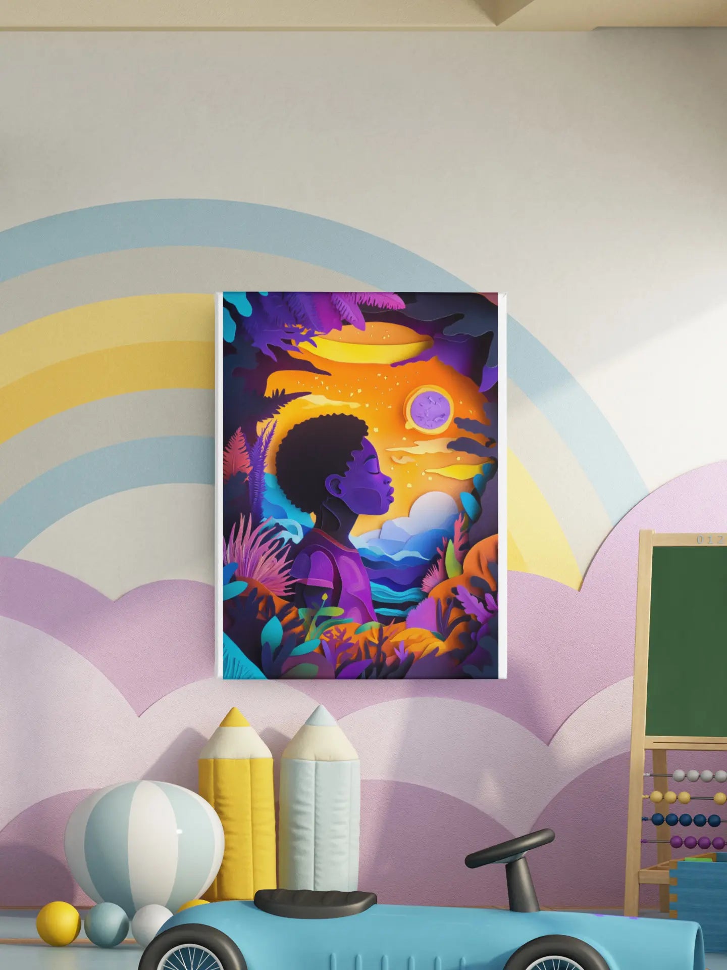 African American Art Print –  Boy in Dreamy  Landscape My Store